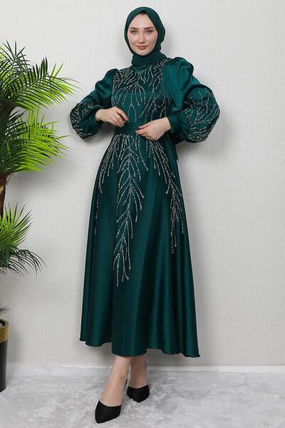 zoezoe Buğlem Taşlı Abiye Zümrüt