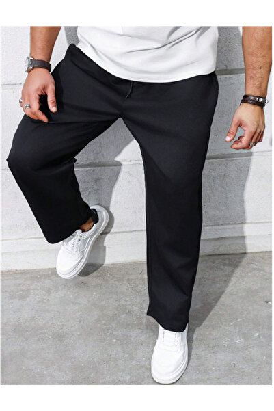 yx yustex sport Pantaloni sportivi negri, baggy, cu tăietură largă, dintr-un ...