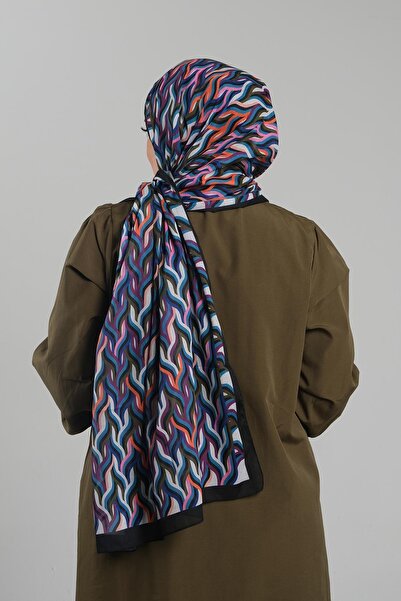 Giverny Black Patterned Shawl Cut Fiber Digital Printed Cotton Striped 202115 _01