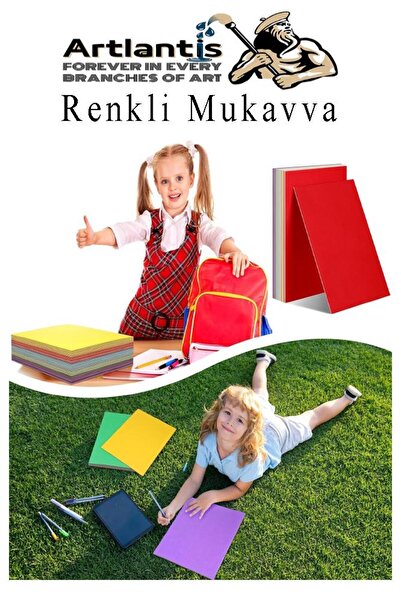 Artlantis Renkli Mukavva 5 Renk 35x50 cm 1 Paket Sert Renkli Karton 1.0 mm Okul Okul Öncesi Anasınıfı Hobi Etk