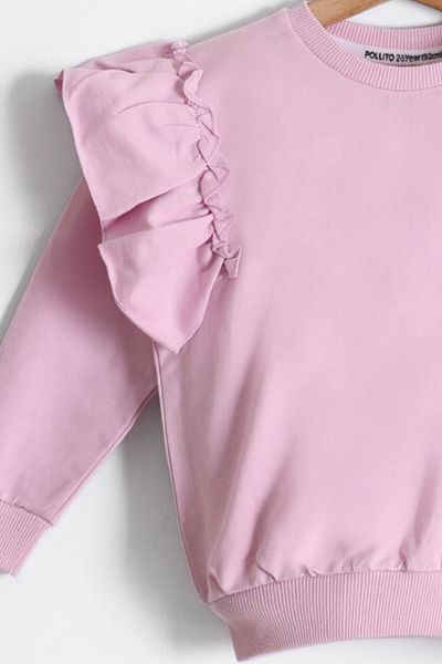 Pollito Ruffle Sleeve Sweat Striped Leggings for Girls - Set of 2
