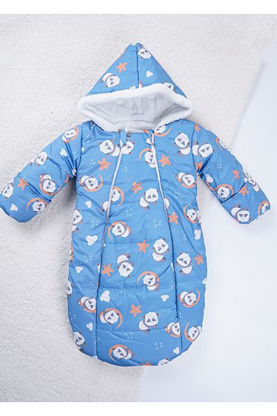 Baby Minty Panda Printed Baby Winter Swaddle