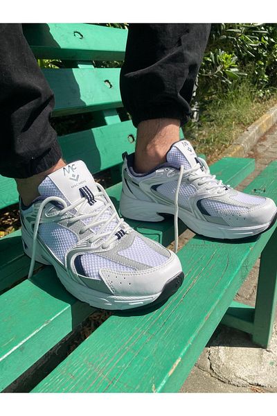 AZE STEP Αθλητικά παπούτσια Mc 530 White Navy Blue Daily Walking Sneaker
