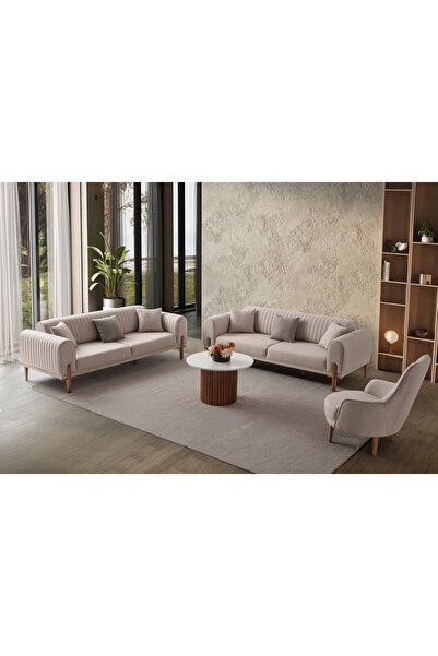 EDSY HOME Galata 3+3+1+1 Koltuk Takımı Sütlü Kahve
