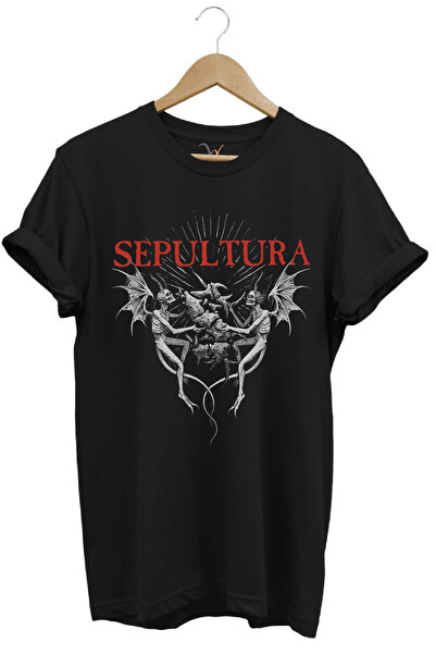 WİDİ Tricou unisex Sepultura Cavalera Metal Rock Music Brazil Music Imprimat ...