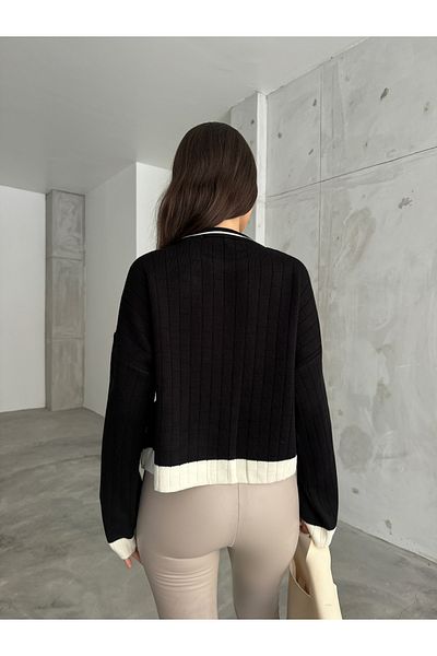 charm butik PULOVER DE FEMEIE CU TEXTURA MOALE CU MODEL PĂTRAT