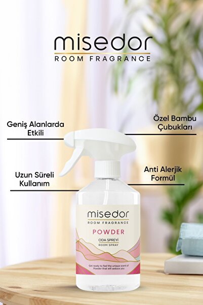 Misedor 2 li Set Powder Çubuklu Oda Kokusu 120 ml & Oda Spreyi 500 ml
