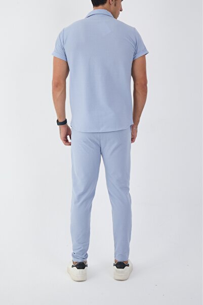 MCZ Сині брюки Slim Fit для чоловіків - комплект сорочка та брюки