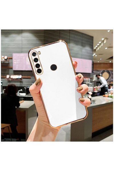 Zebana حافظة متوافقة مع هاتف Xiaomi Redmi Note 8، حافظة سيليكون ذهبية اللون، بيضاء