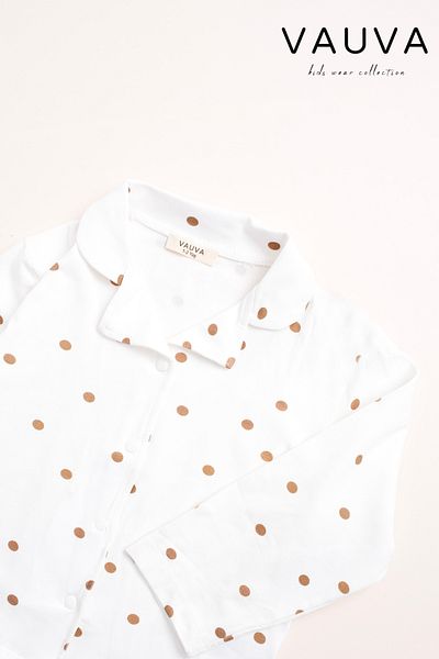 Vauva Girls Boys Pajamas Set Printed Long Sleeve Sleepwear Set
