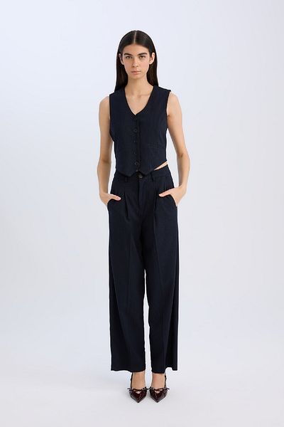 DeFacto V-Neck Striped Button Blazer Vest C2027Ax24Au