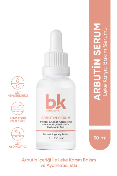 BK COMPANY Leke Karşıtı, Cilt Tonu Eşitleyici Ve Aydınlatıcı Arbutin Serum 30 ml