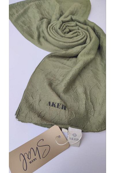Aker Σάλι Khaki Bamboo Cashew - Με λεπτομέρεια δεύτερης και κοπής