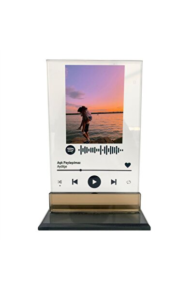 MERTKRİSTAL Spotify Cam Plak, Spotify Barkodlu Kişiye Özel Hediye