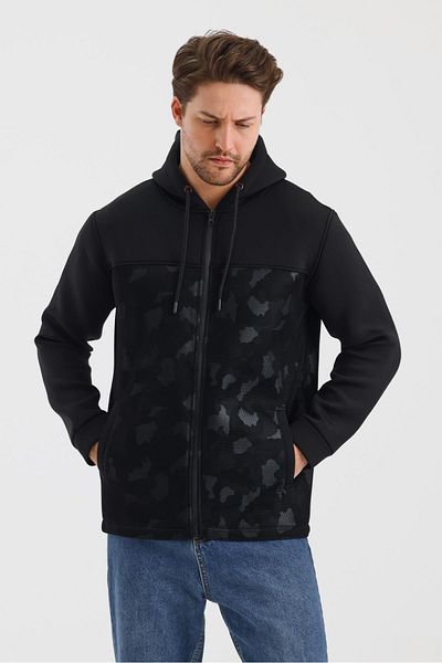 ALEXANDERGARDI Patterned Hooded Zippered Mesh Coat (E23-9102)
