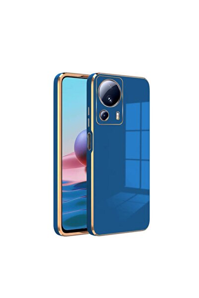 Zebana Xiaomi Mi 13 Lite Uyumlu Kılıf Golden Silikon Kılıf Petrol Mavisi