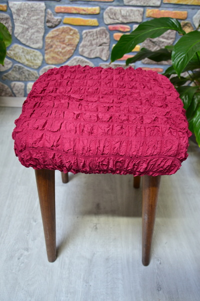 COVER TEKSTİL 4 Adet Kare Tabure Kılıfı