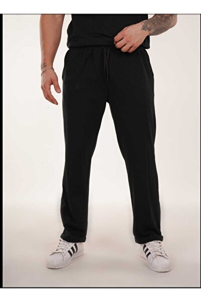 yx yustex sport Pantaloni sportivi negri, baggy, cu tăietură largă, dintr-un ...