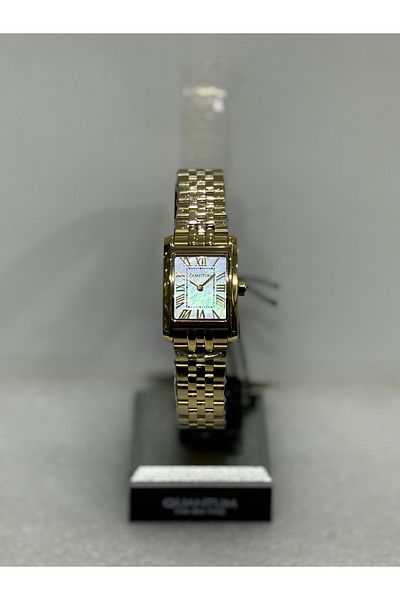 Quantum Women's Wristwatch - 100% Steel, Impulse Special Series, Square Classic, 32X22Mm, 5Atm, Sedef Dial Gold