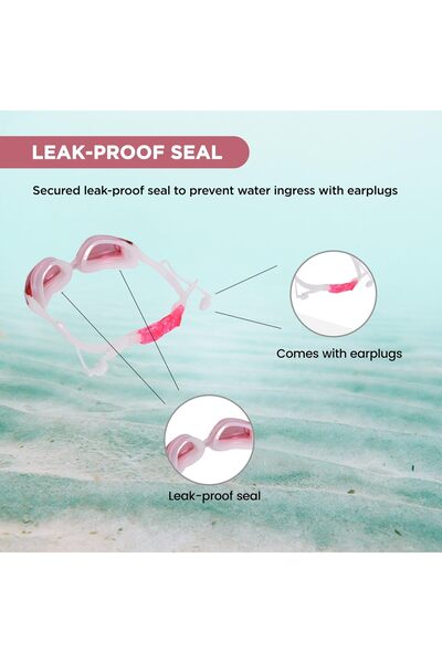 Endless نظارات سباحة أنيقة | مضادة للضباب وحماية من الأشعة فوق البنفسجية | حمراء | حزام قابل للتعديل