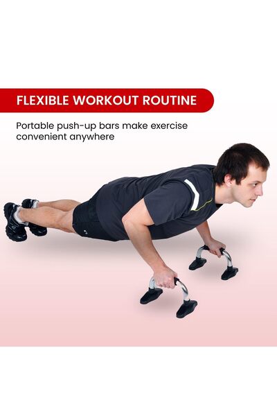 Endless Push Up Stands | Foam Handle | Non-slip Bars | Steel, Plastic | Comfortable Grip