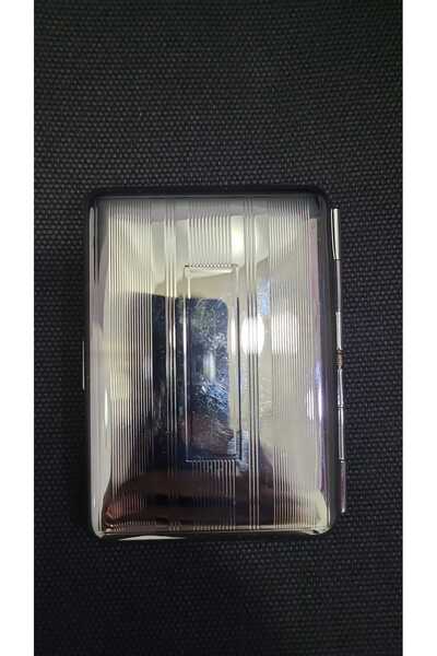 esdekor Gümüş Renk Desenli Dikdörtgen Sigara Saklama Kutu 1 Adet