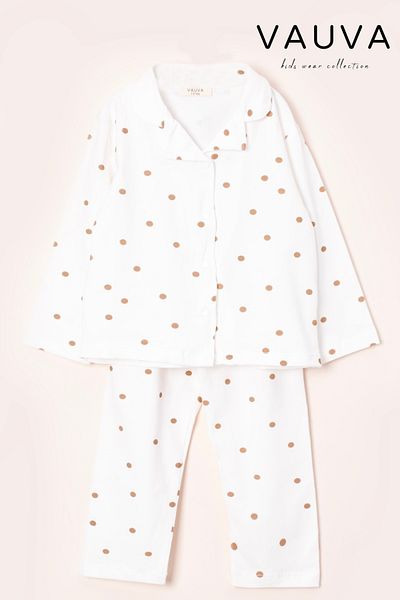 Vauva Girls Boys Pajamas Set Printed Long Sleeve Sleepwear Set