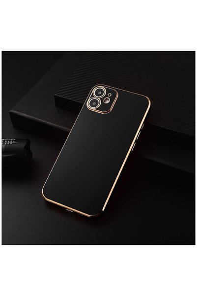 Zebana Apple iPhone 11 Compatible Case Golden Silicone Case Black