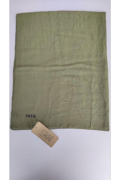 Aker KHaki Bamboo Shawl with Crochet - Inner and Cut Detail