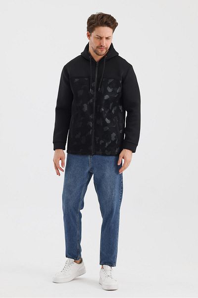 ALEXANDERGARDI Patterned Hooded Zippered Mesh Coat (E23-9102)