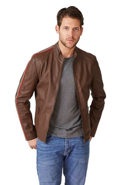 iKiGAi the city Braune Lederjacke
