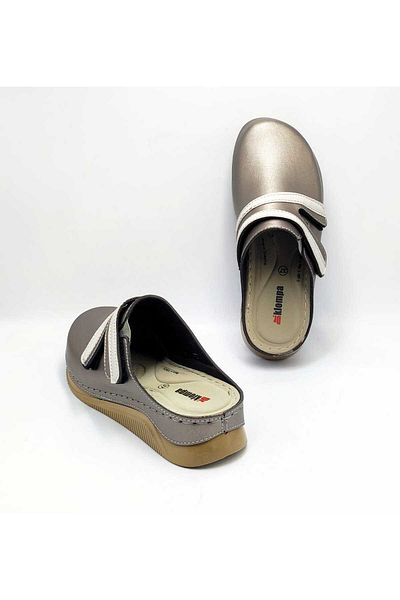 DR KLOMPA Γυναικείες Παντόφλες MS556 Daily Platinum Grey Orthopedic Sabo Slippers