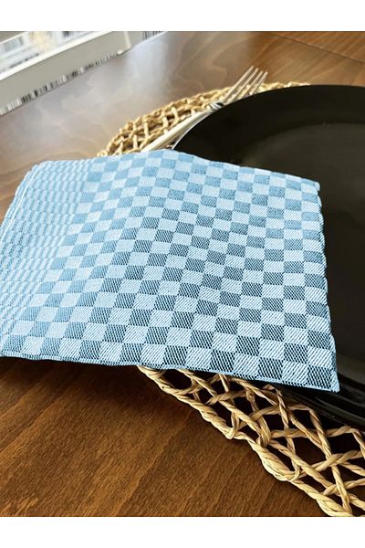 TAHT 4 броя сини, 40x60 см карирани, немски салфетки, кухненска кърпа
