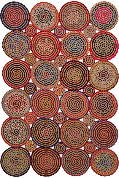 Cool Halı Luke 413 Renkli Halı Paspas Örgü Hasır Kilim Yolluk Bohem Dekoratif Antre Mutfak Balkon Banyo Halısı