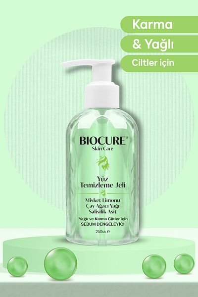 Biocure Facial Cleansing Gel Deep Cleansing Salicylic Acid for Combination and Oily Skin 250ml