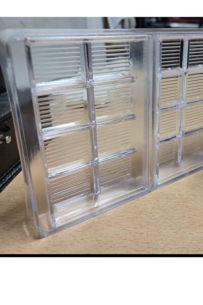 velomy Dubai Çikolata Kalıbı 3 Gözlü Polikarbon Kırılmaz Kalıp + 6 adet Krema Sıkma Torbası