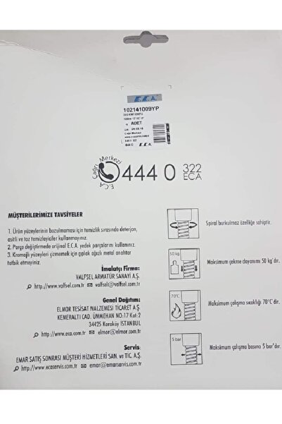 Eca Duş Sprali Duş Hortumu Duş Zinciri (102141009)