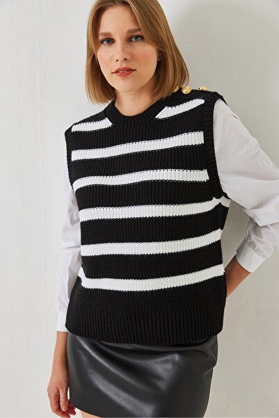 Bianco Lucci Women's Shirt Sleeve Detailed Knitwear Sweater 20246235