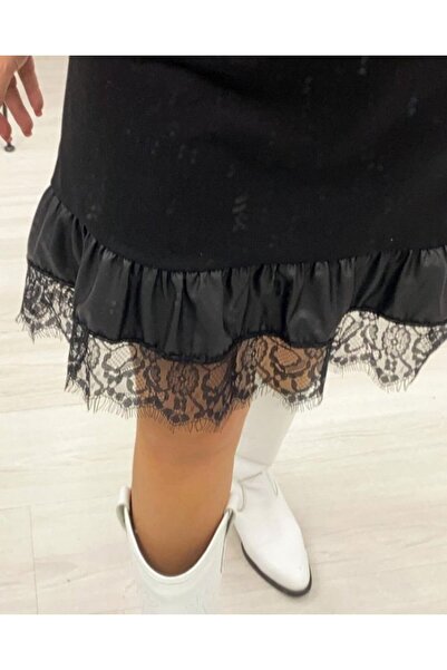 DRESSIFY WOMEN’S FASHION Women's Long Sleeve Crew Neck Hem Leather and Tulle ...