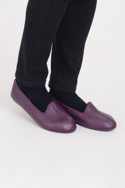 SOFTMEST Hakiki Deri Patik Mürdüm