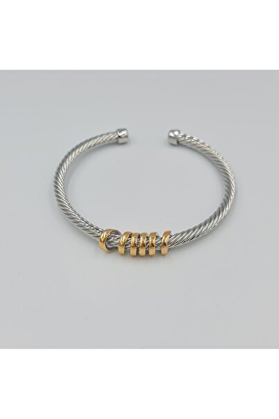 SE Jewellery Gold Sarmal Detaylı Burgu Tasarım Kelepçe Bileklik