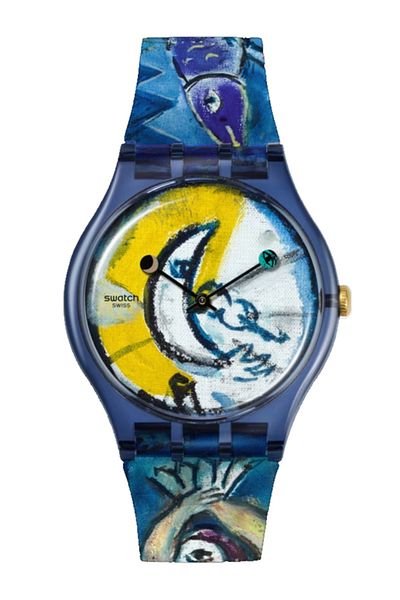 Swatch Tate Gallery Suoz365 - Chagall's Blue Circus Unisex Wristwatch