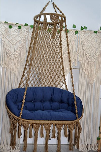 ALTINOLUK HAMAK Makrome Salıncak Bahçe Balkon Salıncağı ( Kahve ) Indigo Mind...