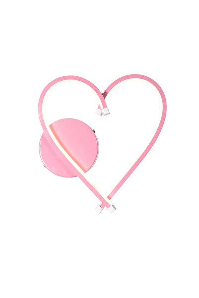 Modavize Kalp Modern Tasarım Pembe Renk Çocuk Odası Gün Işığı Ledli Banyo - M...