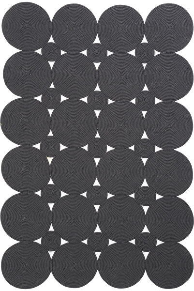 Cool Halı Luke 514 Antrasit Halı Paspas Örgü Hasır Kilim Yolluk Bohem Dekorat...