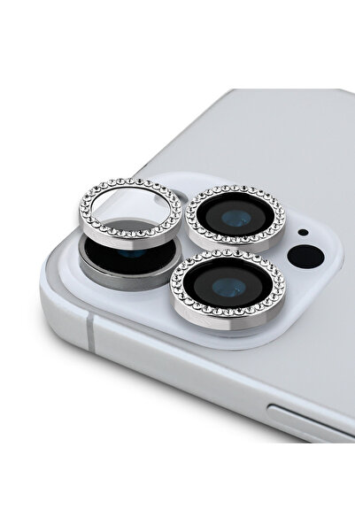 Guess iPhone 16 Pro Max Uyumlu Guess  Lisanslı Rhinestone Taşlı Kamera Lens K...