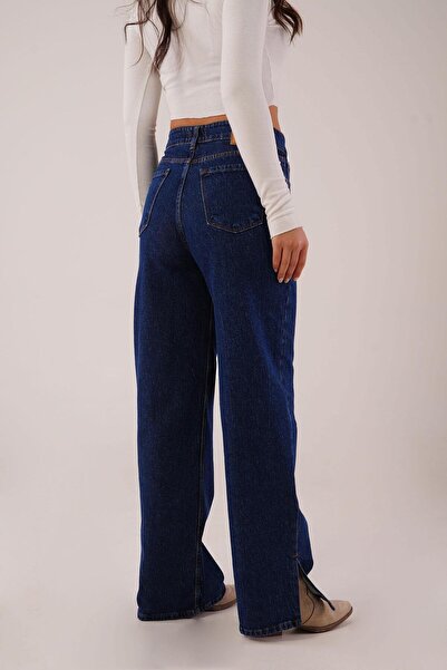 Hipo Trend Visok struk Palazzo Jean pantalone sa detaljima proreza na nogavicama