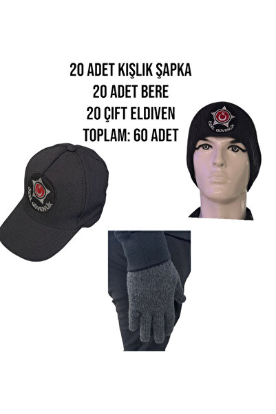 SAMSAMA ÖZEL GÜVENLİK 20 ADET ŞAPKA+BERE+ELDİVEN