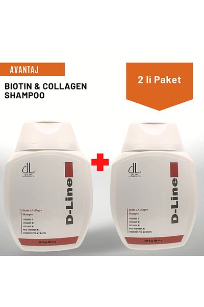 dl d line laboratories D Line Shampoo, Biotin & Collagen, Hair Transplant, Shiny and Strong Hair, Hair Loss, Pack of 2