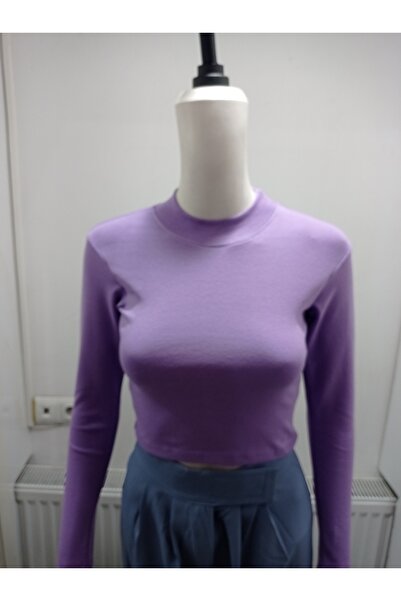 LADY HAZAL Ліла Піврибальський Кроп Даркаліп Рібана Тканина Довгий Рукав Боді